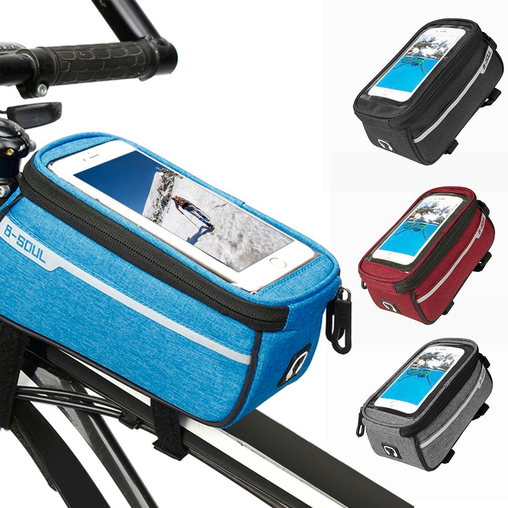 Bicycle Cycling Accessories Phone Touch Screen MTB Frame Front Tube Storage Bag