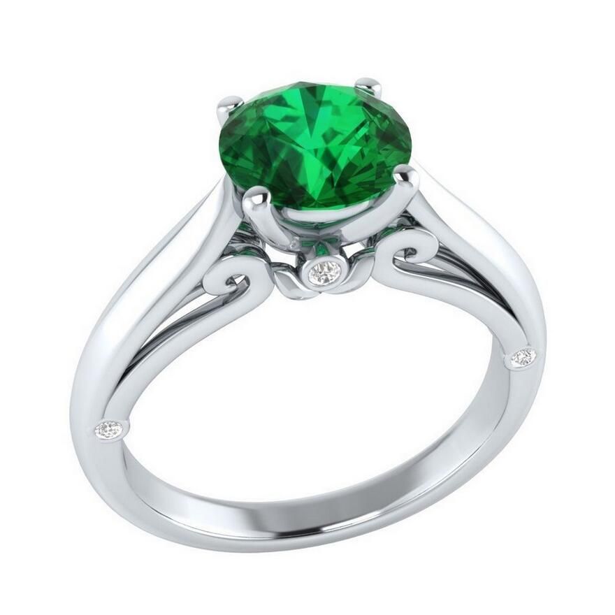 Luxury Two Tone 925 Silver Wedding Rings for Women Emerald Jewelry Size 6-10 Luxury Two Tone 925 Silver Wedding Rings for Women Emerald Jewelry Size 6-10