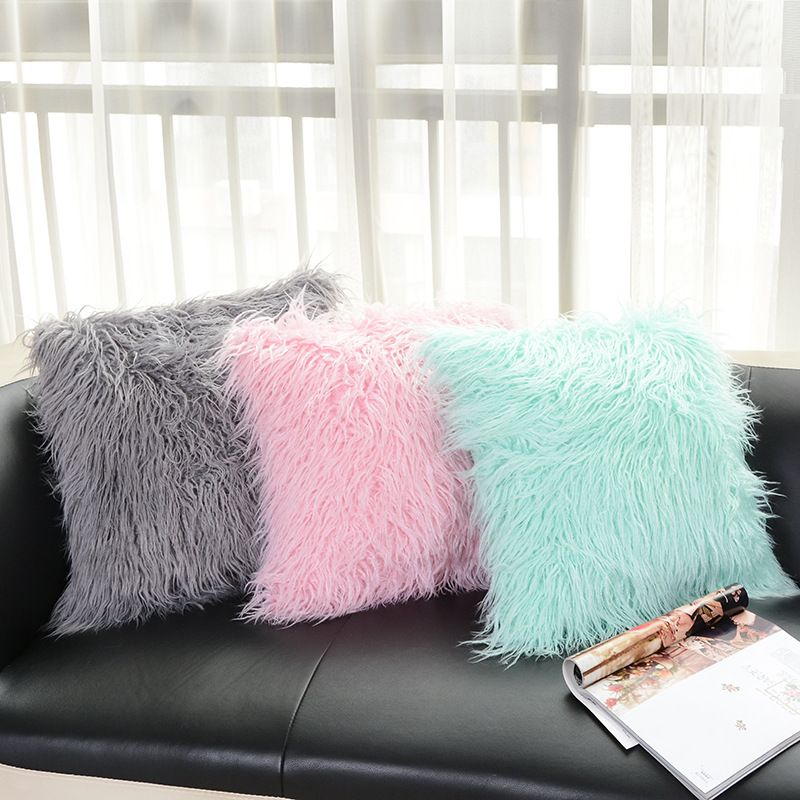 plush pillow cover