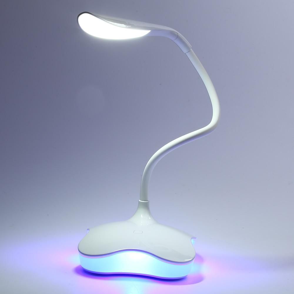 Rechargeable Table Lamp Fashion Creative Touch Sense Usb Bendable Reading Table Lamp Bed Led Learning Lamp@Blue