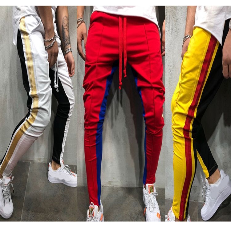 Compra Nuevo Hip Hop Explosión Moda Ropa Urbana Retro Universidad Costado  Rayas Hombre Jogger Tendencia Casual Pantalones De Chándal Barato | Entrega  Rápida Y Calidad | Es.Dhgate