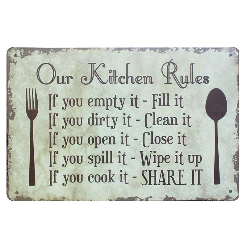2020 Our Kitchen Rules Shabby Chic Metal Signs Bar Pub Restaurant Home Decor Art Wall Stickers Vintage Metal Painting Plaque N090 From Greenliv 22 96 Dhgate Com