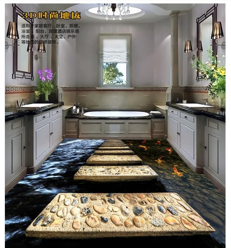 Customized 3d Pvc Wallpaper Floor Painting Wall Paper Waterproof