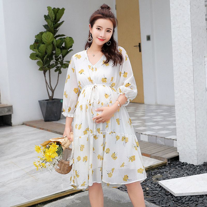 yellow nursing dress
