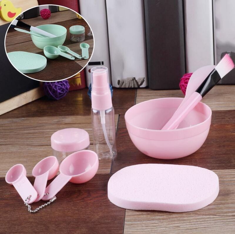 9 In 1 Cosmetic Beauty Makeup Set Facial Mask Brush Bowl Refillable