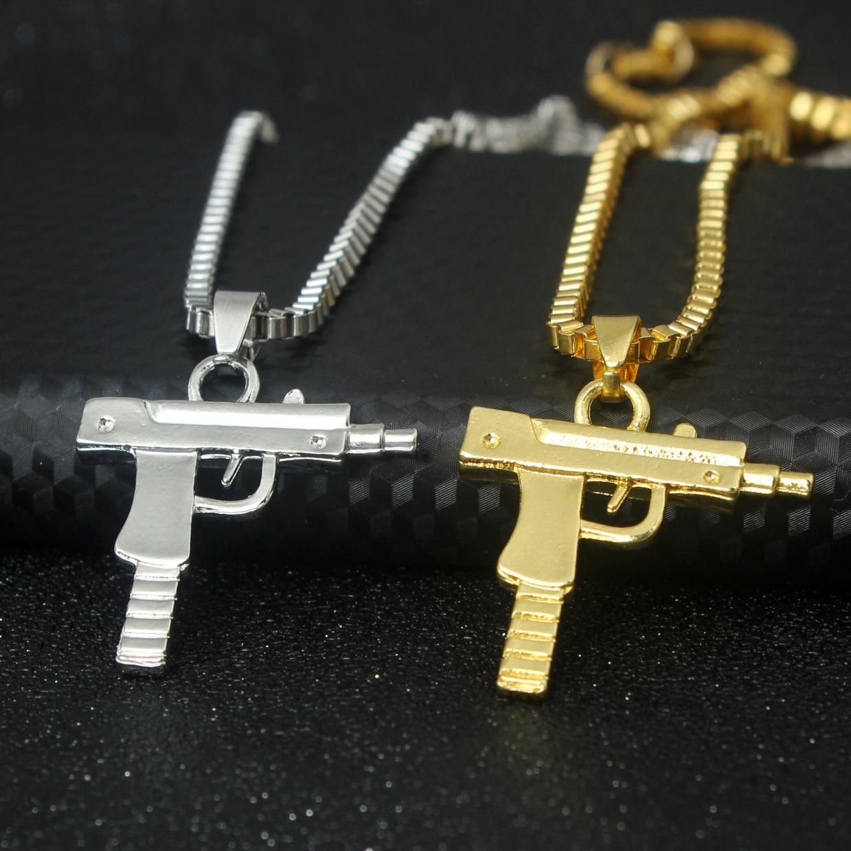 GOLD or SILVER UZI MACHINE GUN PISTOL BOX KEYRING KEY CHAIN UK SELLER RIFLE RING