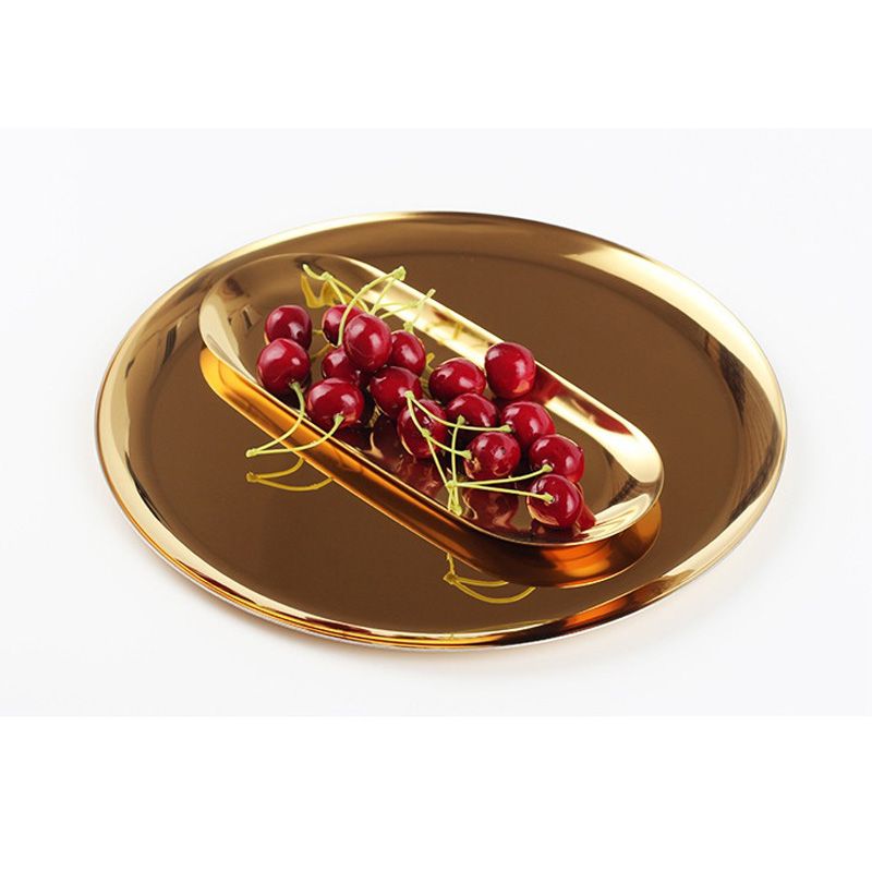 Metal Oval Snack Dessert Storage Tray Food Plate Storage Plates Ins Decoration