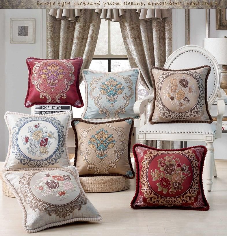 European Style Fashion Floral Plant Printed Pillowcase Sofa Waist