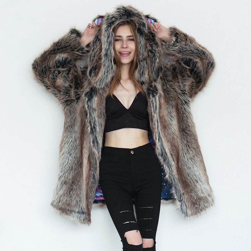 plus size shaggy fur coat