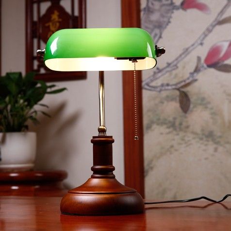 2020 Bankers Desk Lamp Vintage Glass Cover Table Lamp Creative