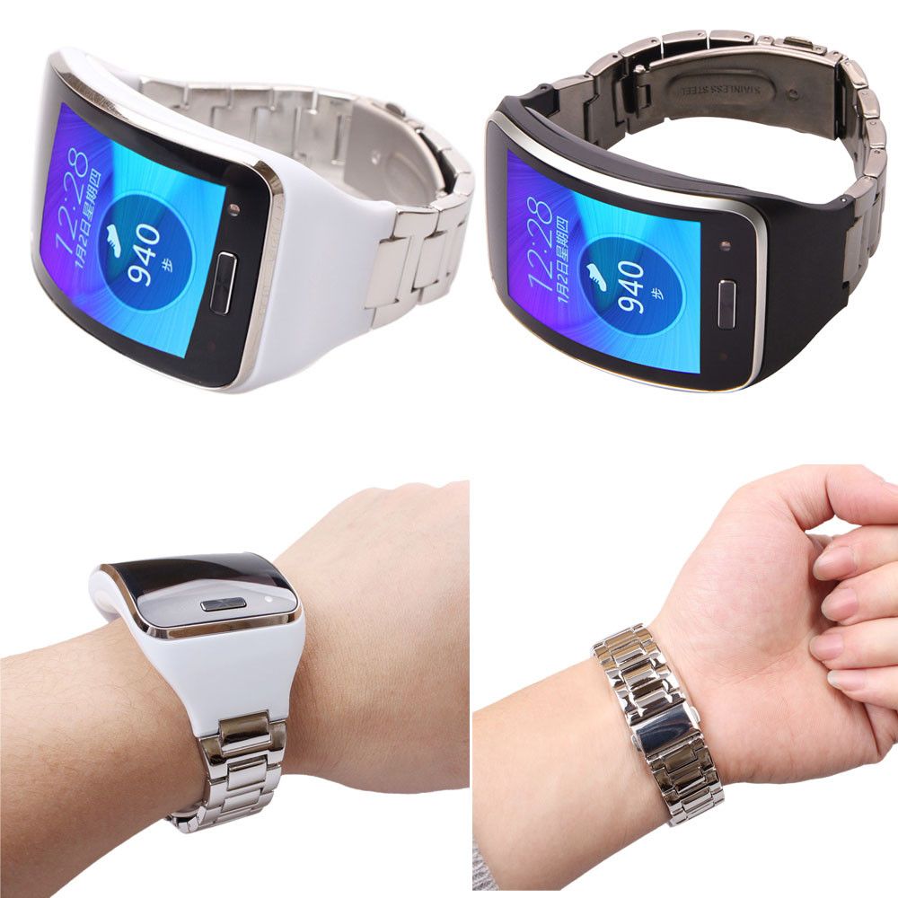 Correa negra para reloj inteligente con cierre metálico, para Samsung Gear S,  R750.