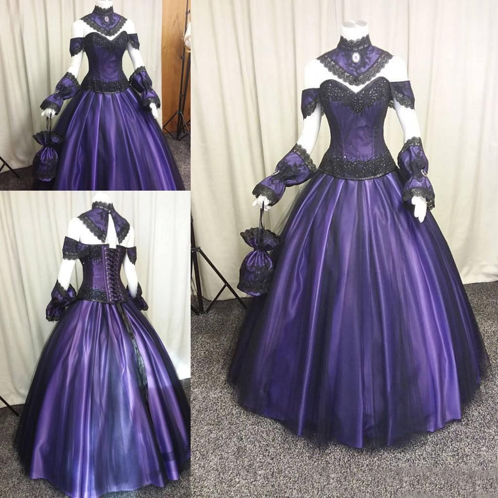 vestido preto com roxo