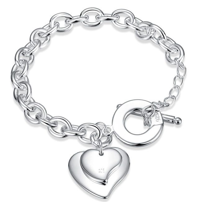 chunky silver bracelets ladies