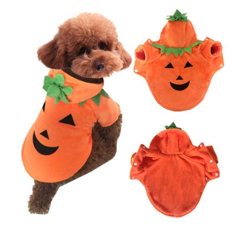 Venta caliente Ropa para Mascotas Perro de Halloween Calabaza Diablo Traje Teddy Otoño Invierno Vestido