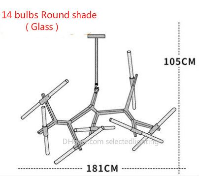 14 bulb Round Glass shade