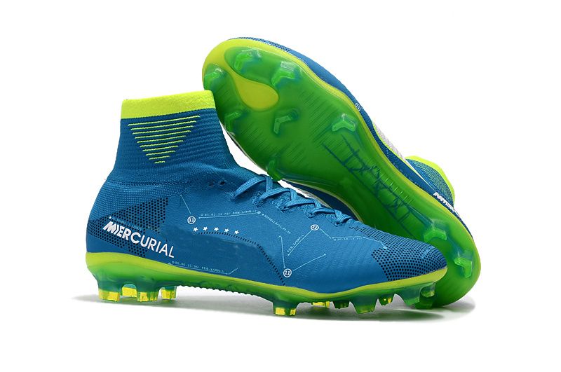 blue and green football cleats