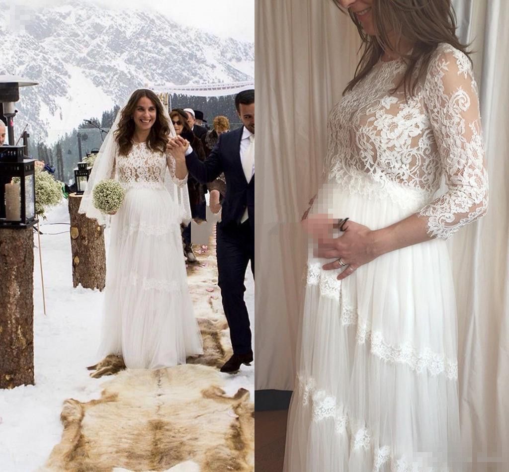 long sleeve maternity wedding dress