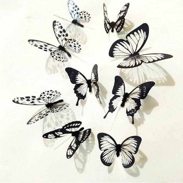 Black And White 3d Butterfly Wall Stickers Art Wall Decals For Home Decoration Hot Ga92 Home Art Wall Decals Home Decal From Yuanjiu168 40 71 Dhgate Com