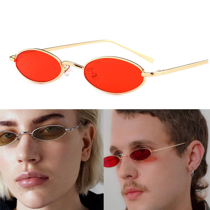 Men Women Vintage Small Oval Metal Frame Sunglasses Mirrored Lens Shades Men Women Vintage Small Oval Metal Frame Sunglasses Mirrored Lens Shades