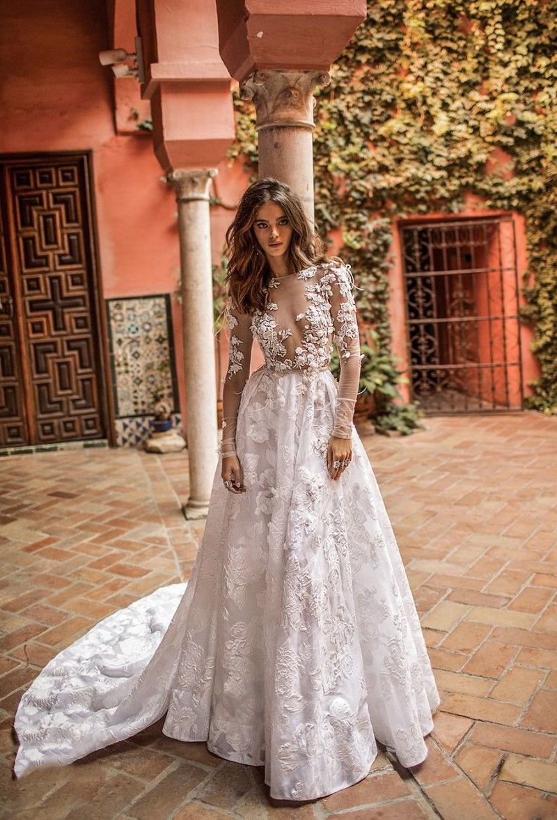 2018 Fall Berta Bridal Lace Long 
