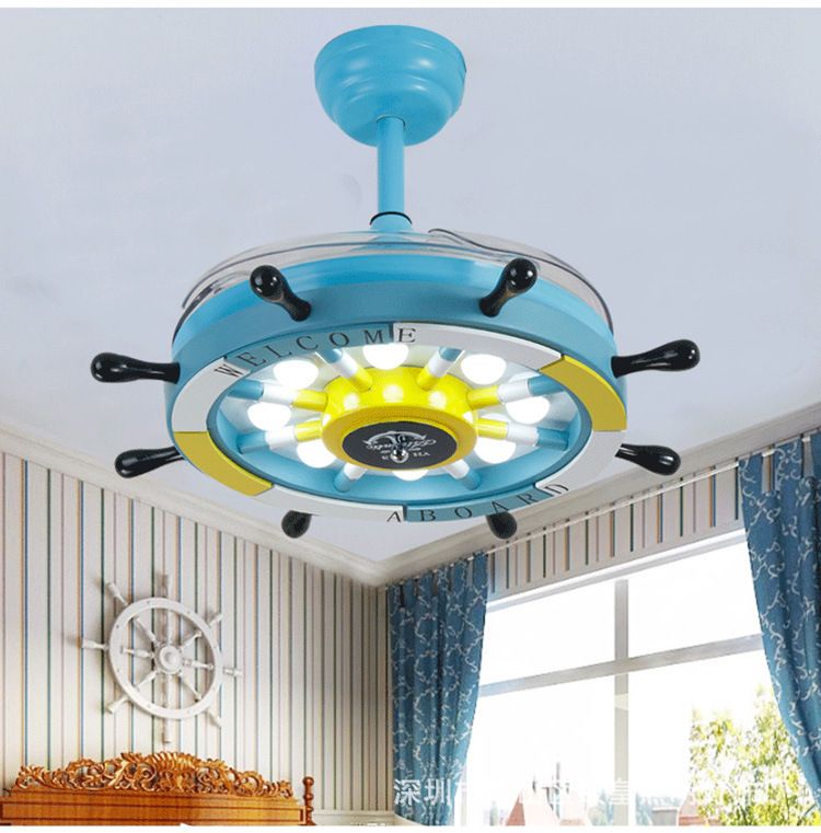 2019 42inch Child Rudder Modern Invisible Fan Lights Acrylic Leaf