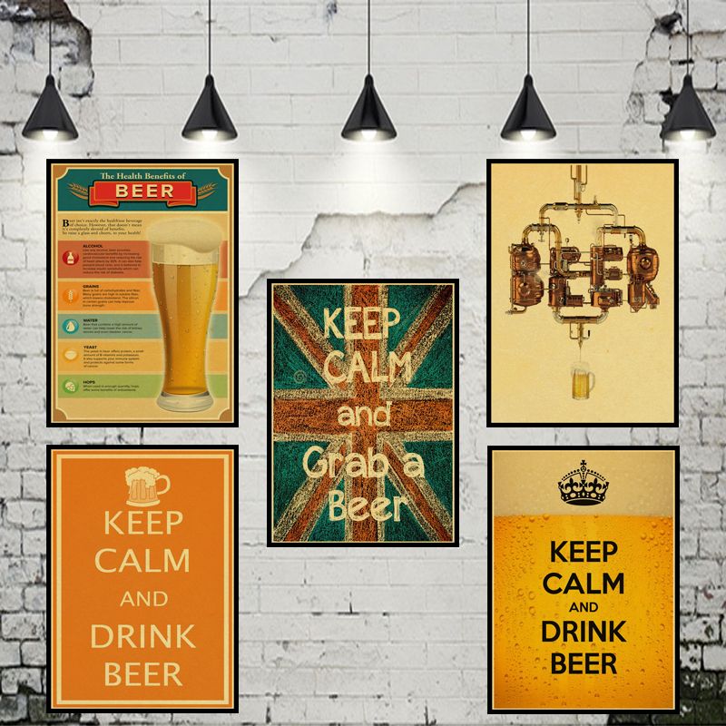 Coffee Beer Wine Collection Bars Kitchen Drawings Posters