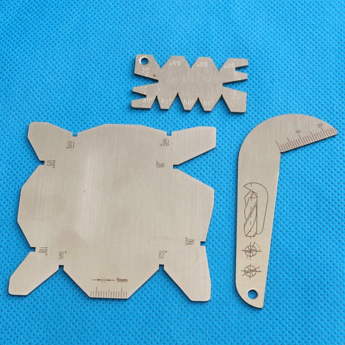 3Pcs//Set Drill Bits Angle Gauge Sharpener Tools S//S Angle Measuring Gage DH