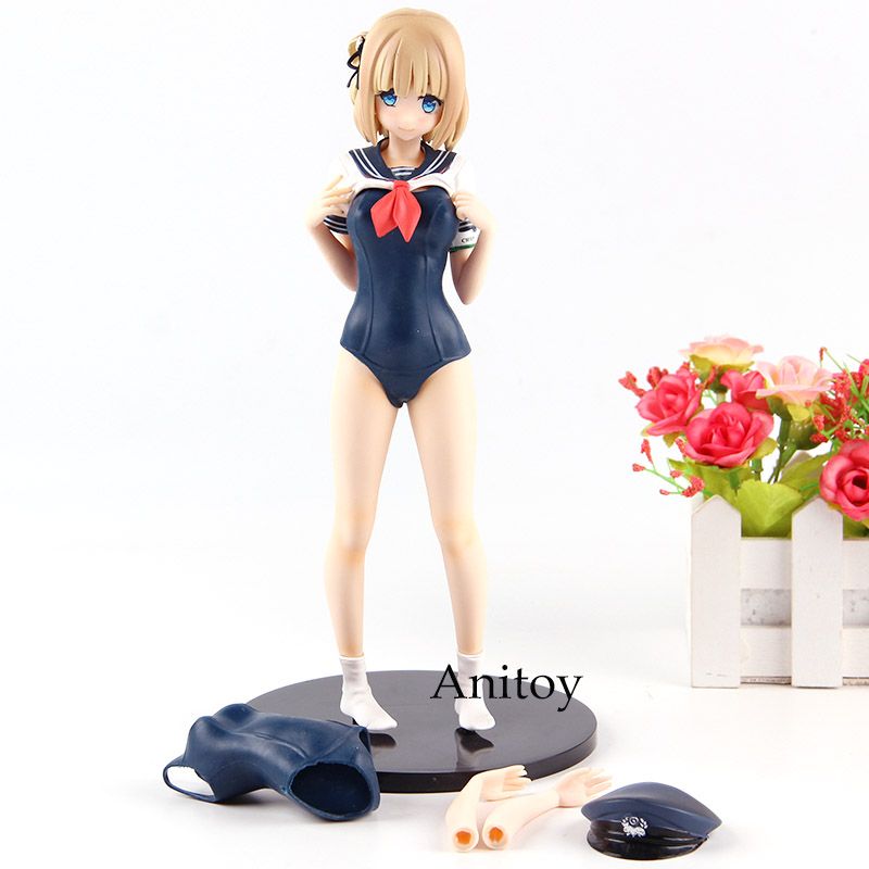Anime Q-Six Maitetsu Paulette Hinai   Scale Blue Figure New Toy N B 25cm