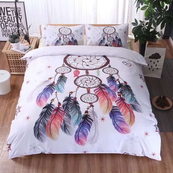 Home Textile White Bedding Set Dream Catcher Duvet Cover