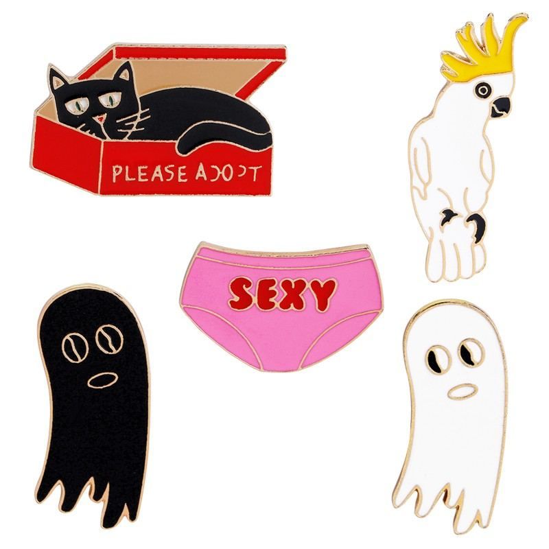 Acheter Fantome Noir Et Blanc Parrot Broches De Dessin Anime De Chat De Sous Vetements Sexy Badges Dur Email Epinglette Broche Accessoires De 0 49 Du Fashion Show18 Fr Dhgate Com Acheter Fantome Noir Et Blanc Parrot Broches De Dessin Anime De Chat De Sous Vetements Sexy Badges Dur Email Epinglette Broche Accessoires De 0 49 Du Fashion Show18 Fr Dhgate Com