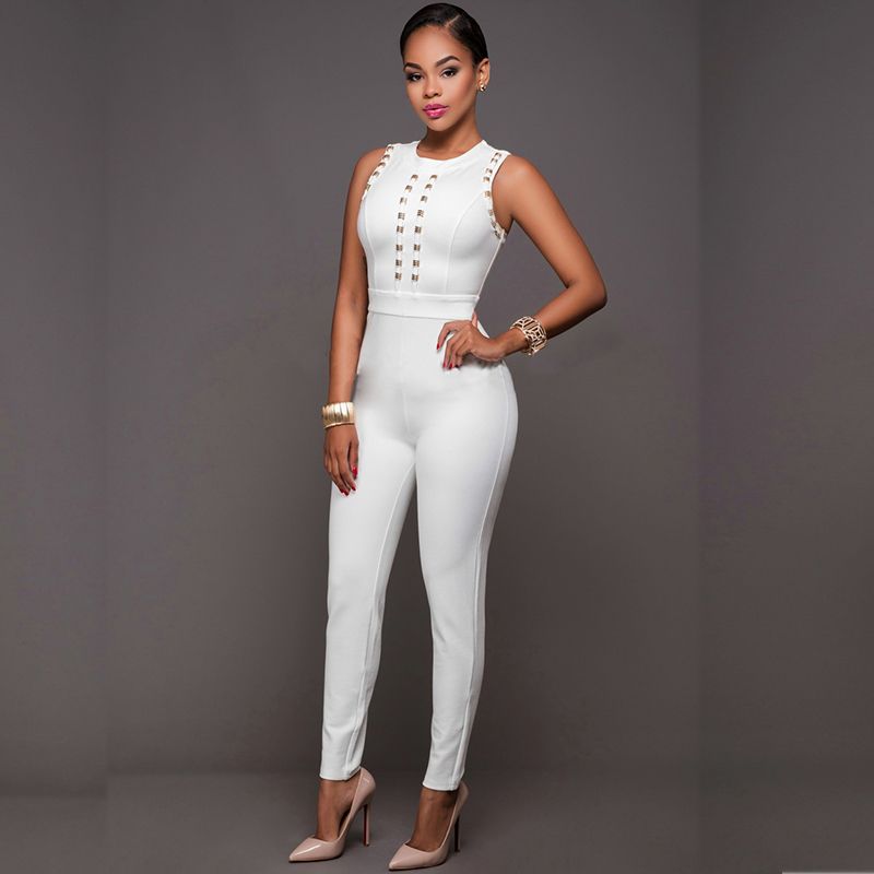 casual white jumpsuit womens