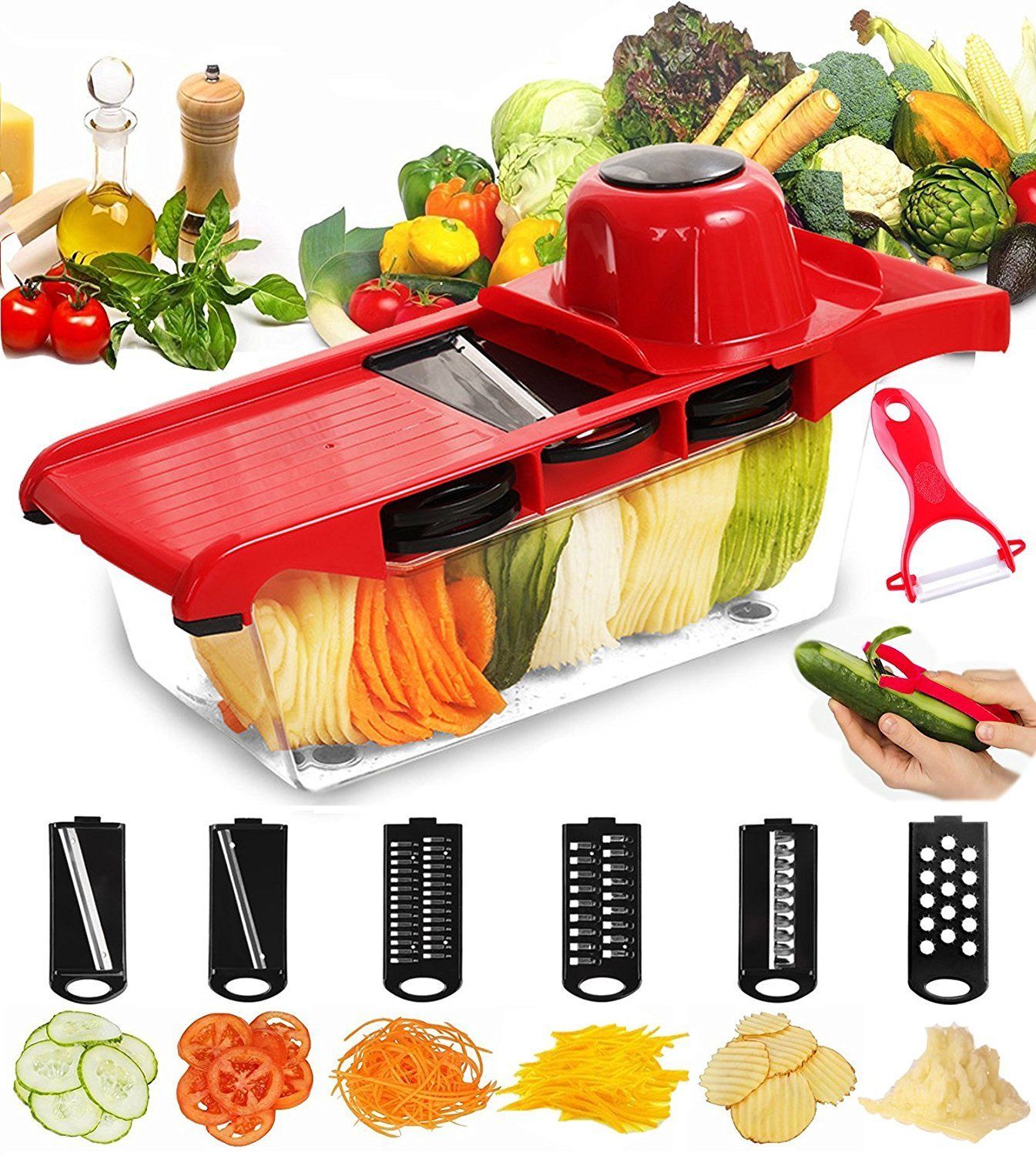 Deluxe Multi Slicers with 5 interchangeable Attachments
