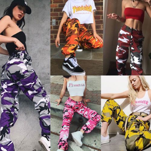 colorful camo cargo pants