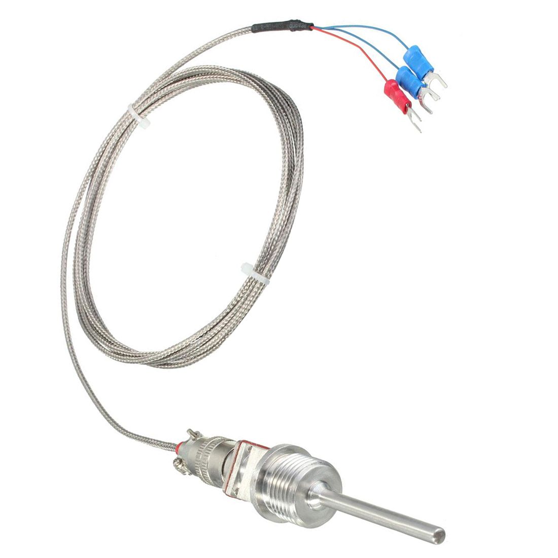 K-Type Temperature Sensor RTD Stainless Steel Thermocouple Temperature Probe 1/2 NPT Detachable 3-Pin Connector with 2m 6.6ft Cable Temperature Sensor K-Type Temperature Sensor RTD Stainless Steel Thermocouple Temperature Probe 1/2 NPT Detachable 3-Pin Connector with 2m 6.6ft Cable Temperature Sensor