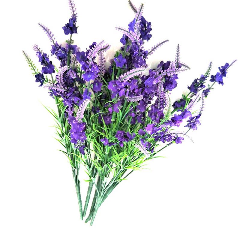 2020 Heads Silk Lavender Artificial Flower Vivid Silk Bouquets