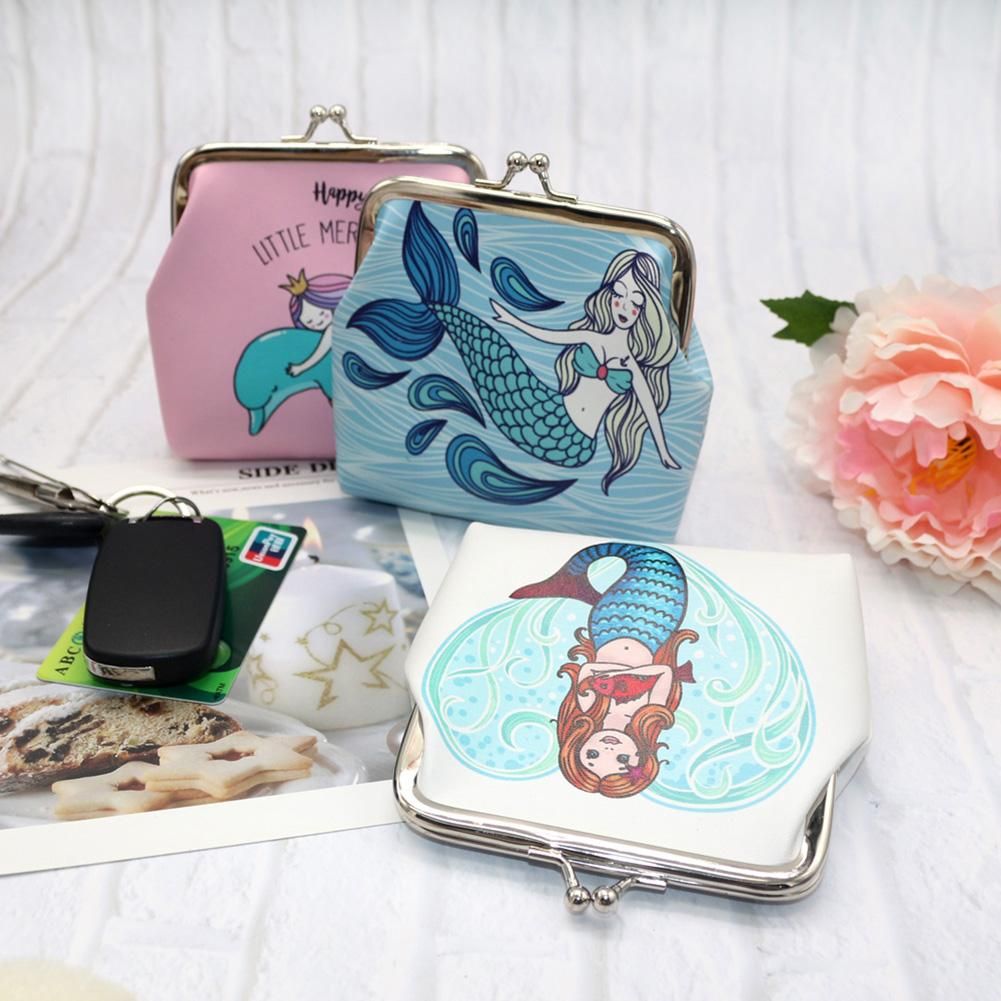 WOMEN CARTOON FAUX LEATHER KISS CLASP MINI MONEY BAG WALLET GIRLS COIN PURSE N