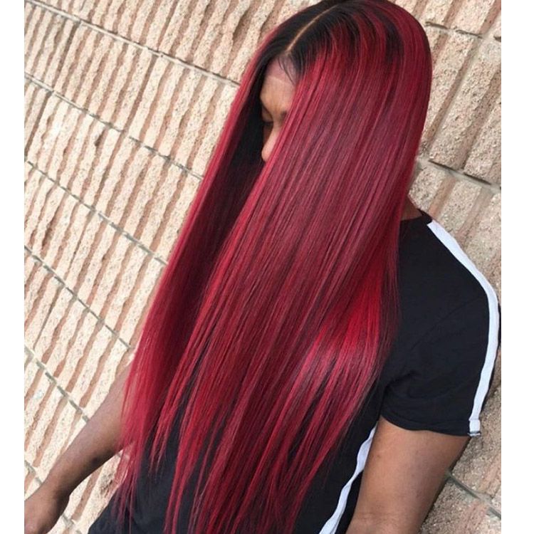 Aisi Beauty Wine Red Hair Synthetic Wigs Ombre Color Wigs Long