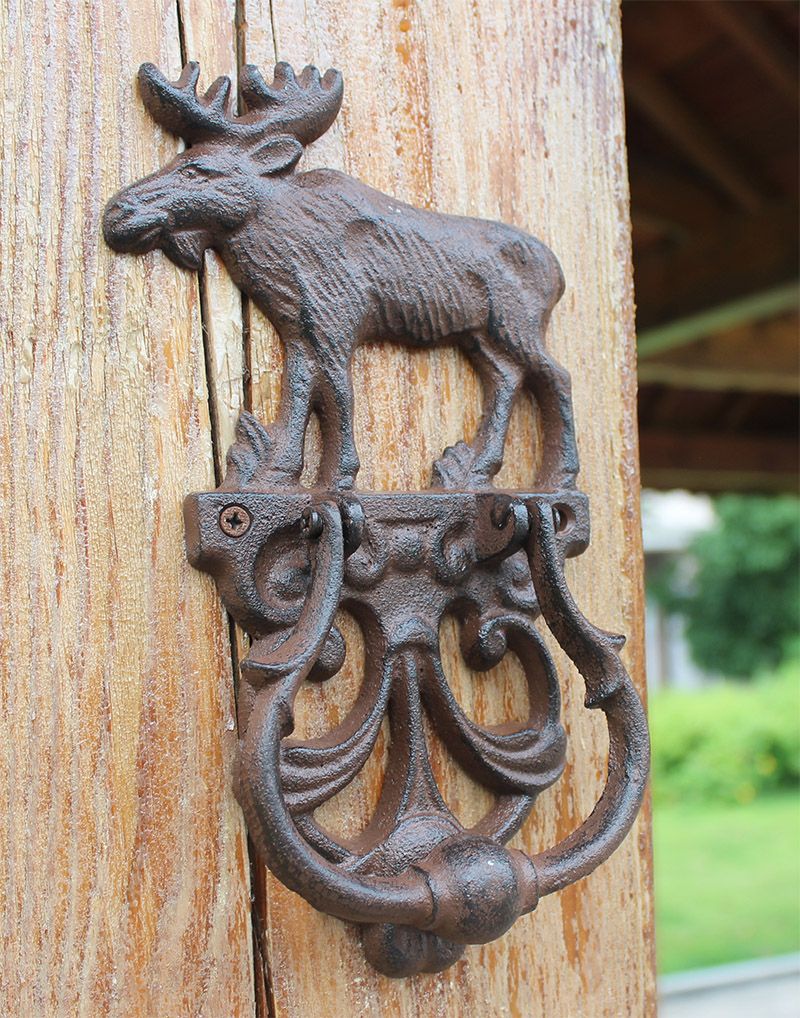 2019 Rustic Cast Iron Elk Moose Decorative Door Knocker