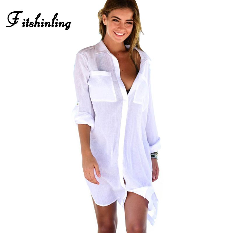 white blouse beach cover up