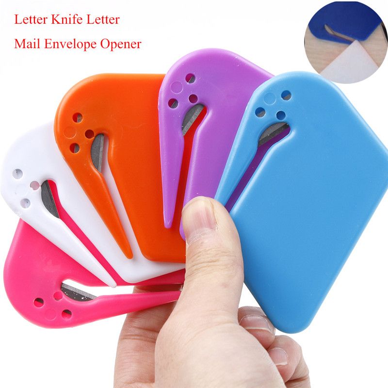 Wholesale Plastic Mini Letter Knife Letter Mail Envelope Opener Safety  Paper Guarded Cutter Blade Office Equipment Random Color From Anna92, $0.69