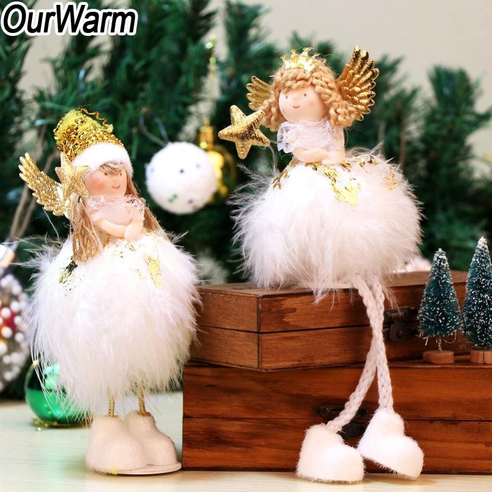 Ourwarm 2 Style White Christmas Angel Decoration New Years Toys