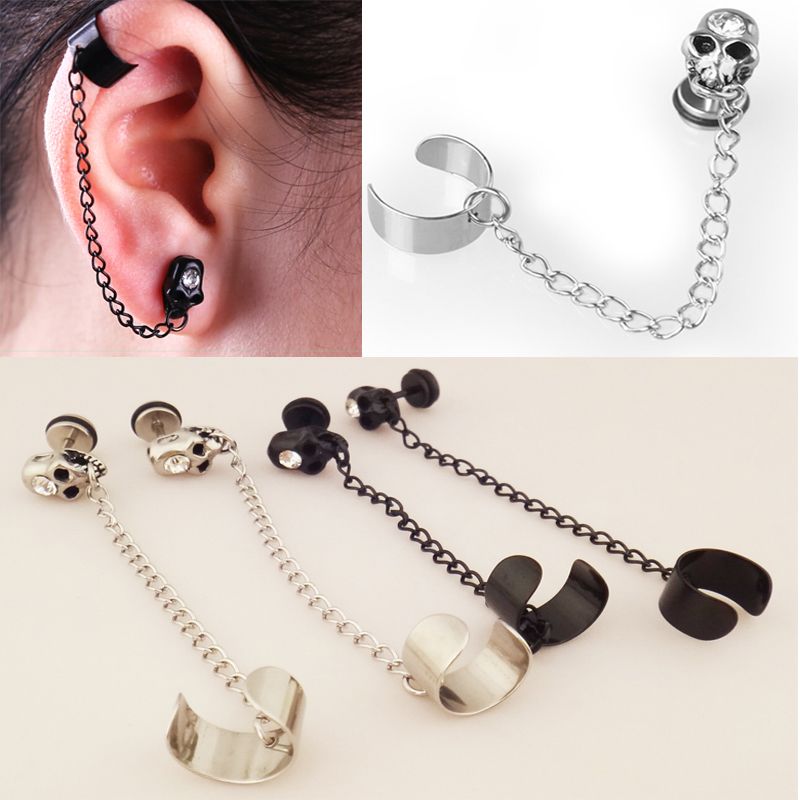 skull cuff earring