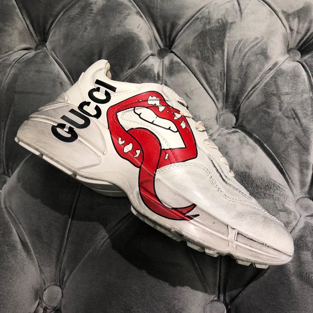 Rhyton Sneakers With Mouth Print Designer Vintage Sports Shoes Branded Mens  Womens Running Shoes Rock Style Trainers Outdoor Hiking Shoes From  Threeguyslcl, $120.42 | DHgate.Com