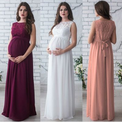 Compra Vestidos De Maternidad De Encaje Vestidos De Maternidad Fotografía  Mujeres Vestido Largo Maxi Vestido Sexy Vestido De Encaje O Cuello Embarazo  Barato | Entrega Rápida Y Calidad | Es.Dhgate