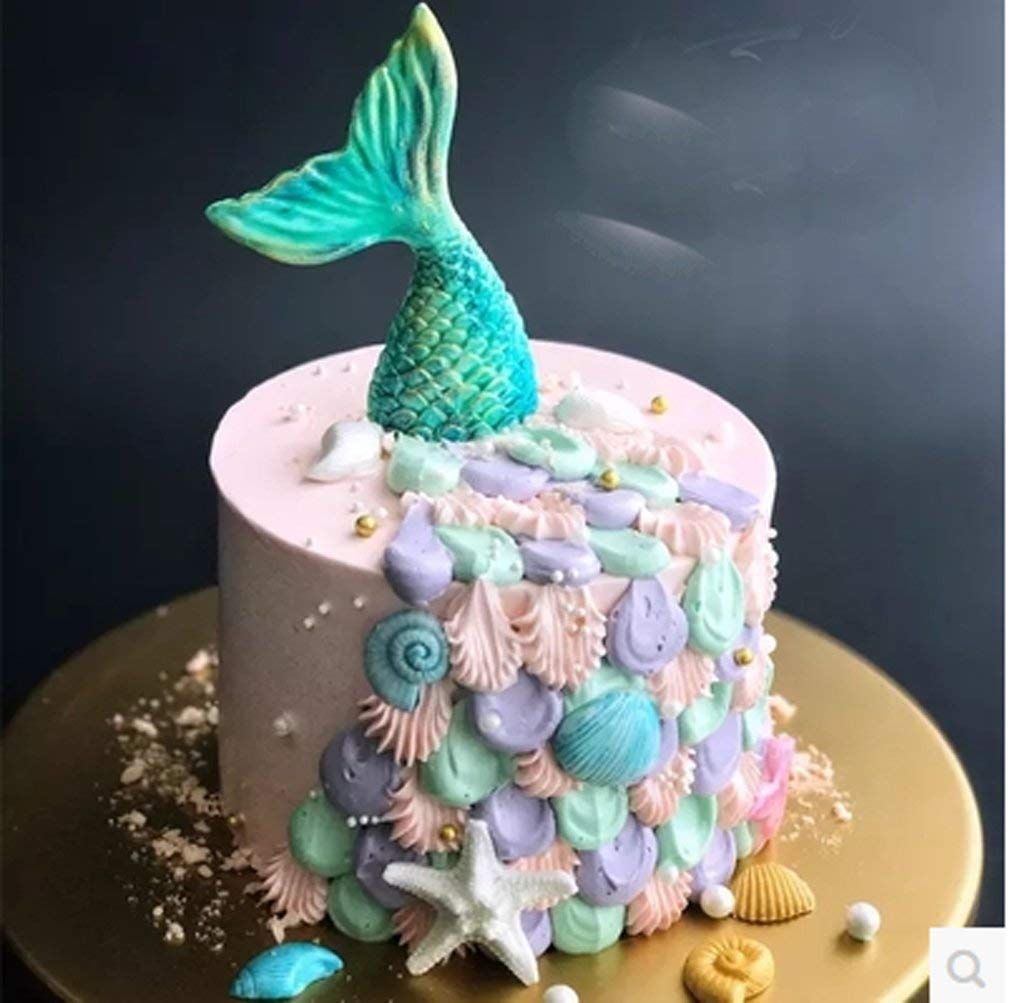 Maison 3d Grande Queue De Sirene Silicone Fondant Moule Gateau Decoration Sugarcraft Baking Mold Cuisine Arts De La Table