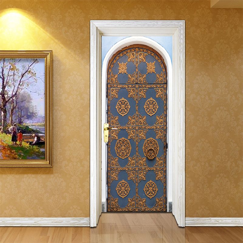 satin al 3d demir desen kapi sticker duvar kagidi pvc su gecirmez cikartma kapi wrap icin yatak odasi oturma odasi hediye sanat ev dekorasyo