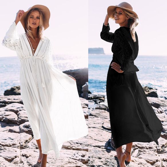 black long beach dress