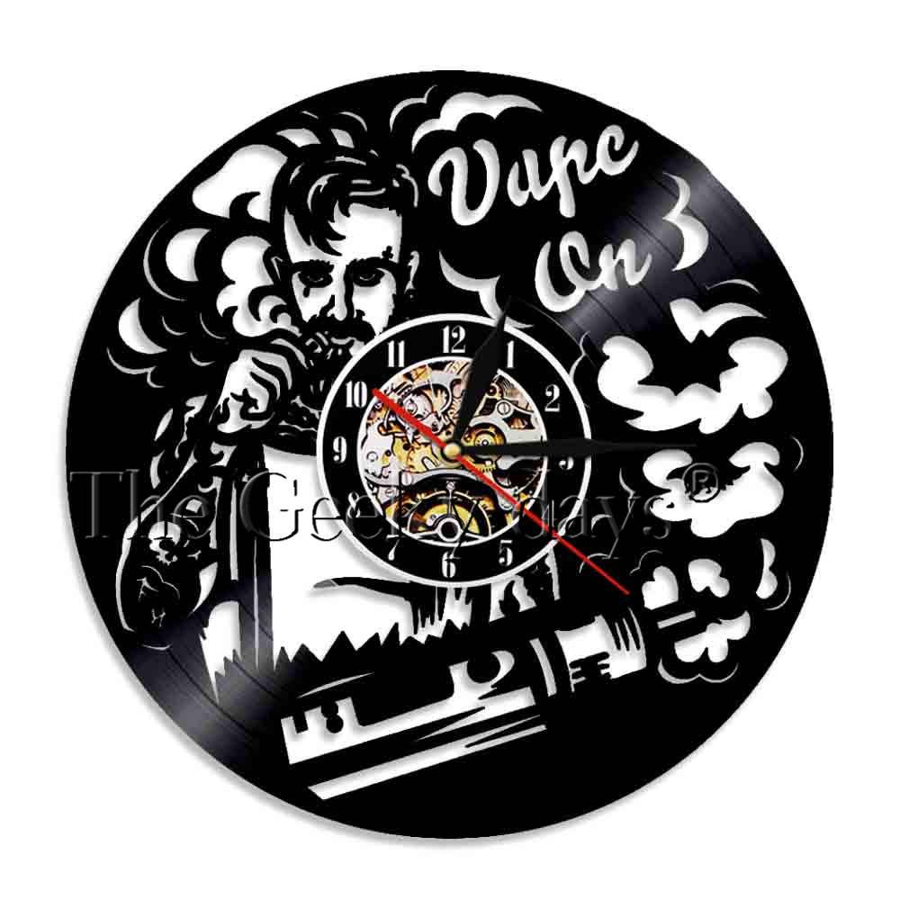 vape shop wall sign logo wall clock electronic cigarette vinyl record clock vaporizer vape cafe smoke shop wall decor vape gift wall decor clock wall decor clocks from silver qjy 25 13 dhgate com vape shop wall sign logo wall clock