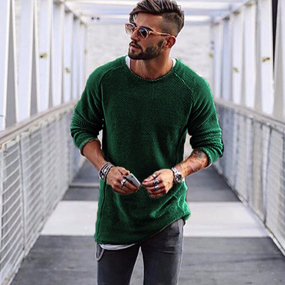 UUYUK Men Pullover Solid Autumn Winter High Neck Knitting Sweaters UUYUK Men Pullover Solid Autumn Winter High Neck Knitting Sweaters
