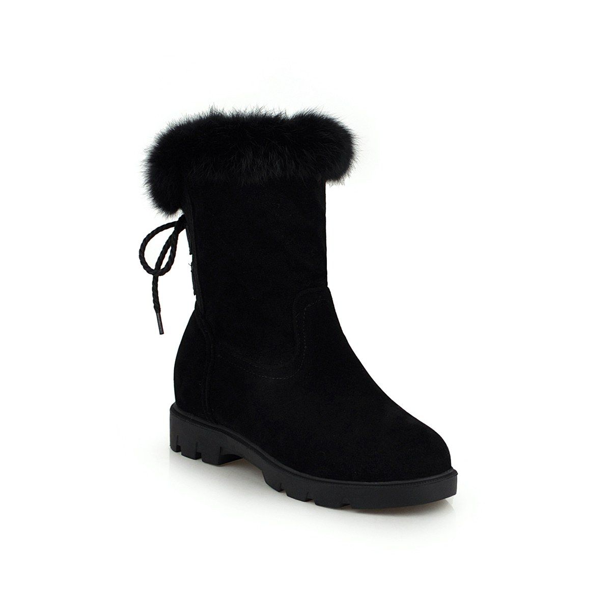 low boots with fur